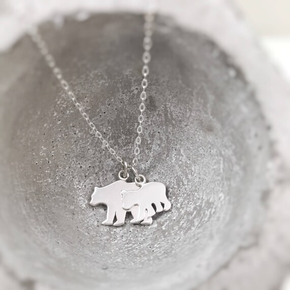 mama bear necklace with cubs
