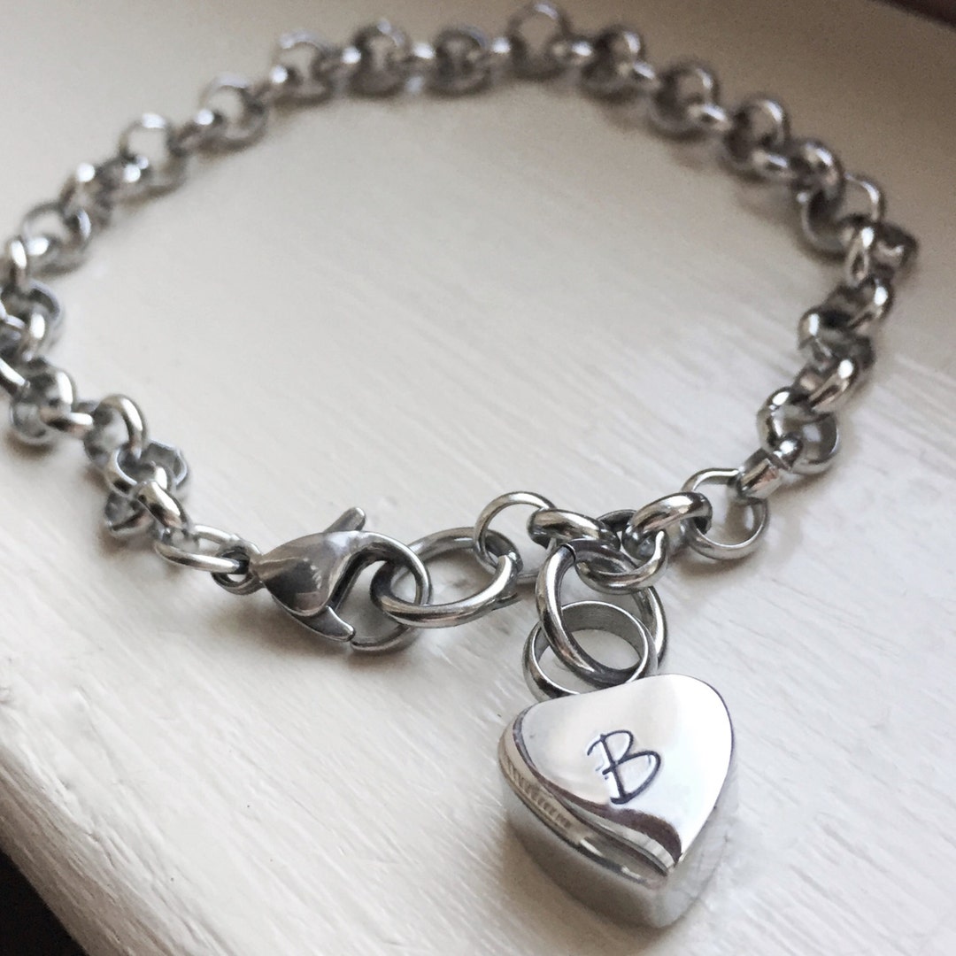 Cremation Jewelry Urn Bracelet Cremains Heart Sympathy Loss of - Etsy