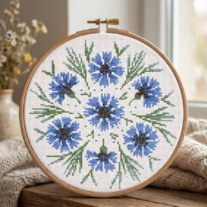 Cornflower Cross Stitch Pattern PDF