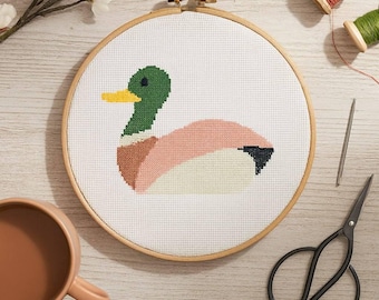 Minimalistisches Enten Kreuzstich PDF Muster | Anfängerfreundlich