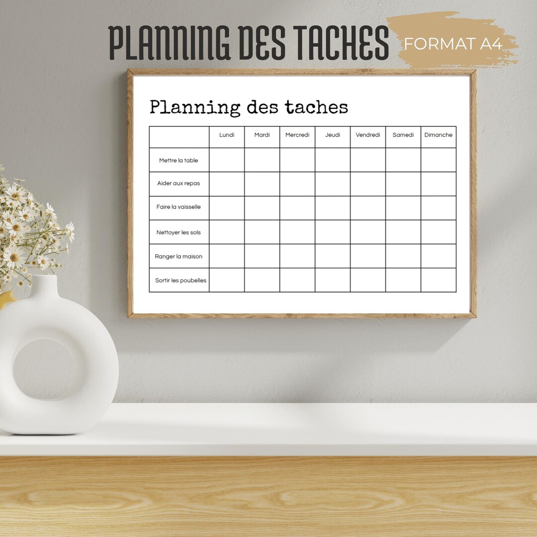 Printable [planning Des Tâches] Simple Et Pratique – Format PDF ...