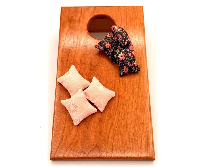 Handcrafted Mini Cornhole Game – Cherry Board – Travel & Tabletop Game