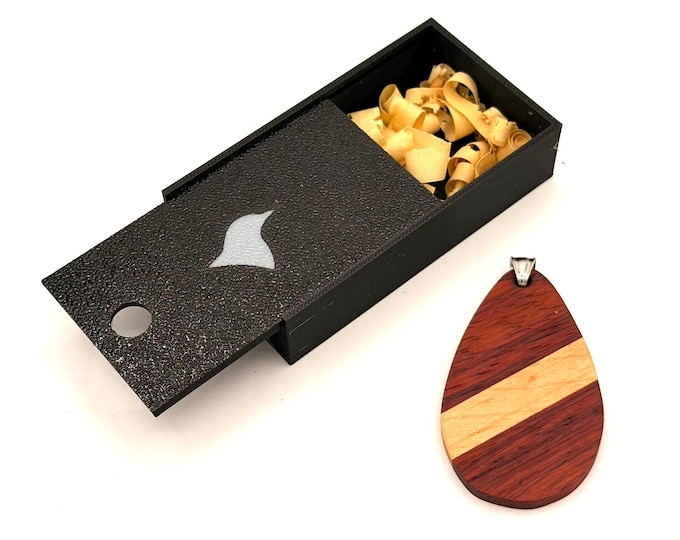 Handcrafted Wooden Pendant Necklace – Padauk, Hard Maple – Nature Inspired Minimalist Jewelry