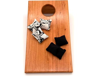 Handcrafted Mini Cornhole Game – Cherry Board – Travel & Tabletop Game