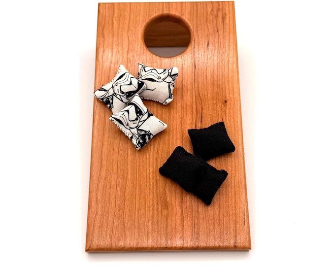 Handcrafted Mini Cornhole Game – Cherry Board – Travel & Tabletop Game