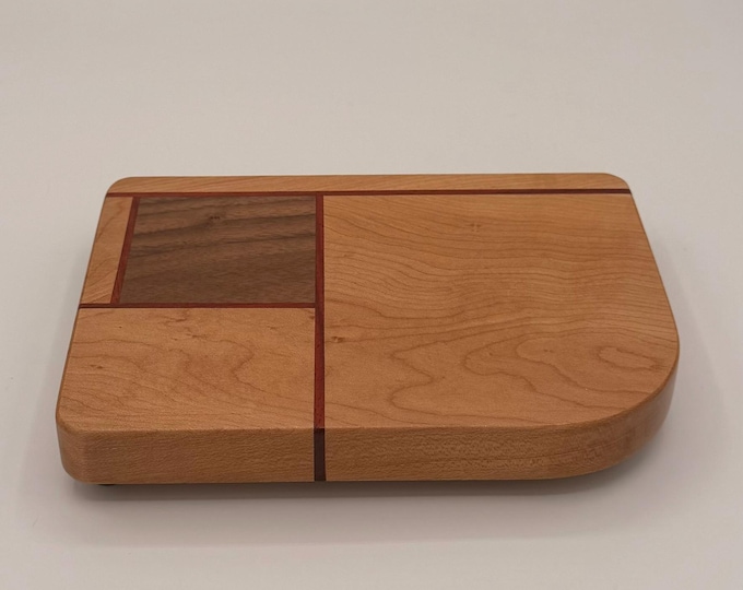 Architectural Sushi Board – Hard Maple & Padauk, Frank Lloyd Wright Inspired