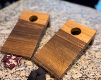Handcrafted Black Limba Tabletop Cornhole Game – Solid Hardwood Mini Game, Unique Desk Gift