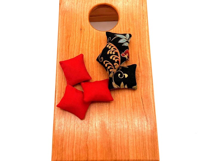 Handcrafted Mini Cornhole Game – Cherry Board – Travel & Tabletop Game