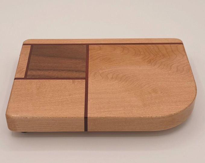 Mid-Century Inspired Sushi Board – Architectural Hard Maple & Padauk Design