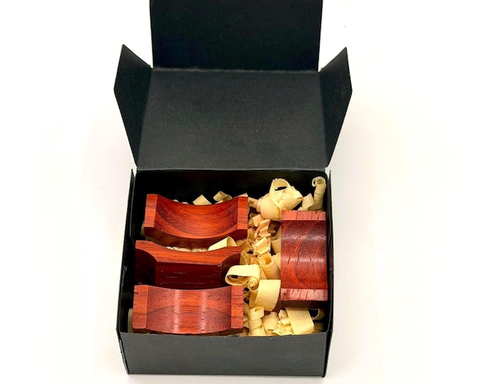 Handcrafted Padauk Wood Chopstick Holders – Set of 4 Gift Packaged