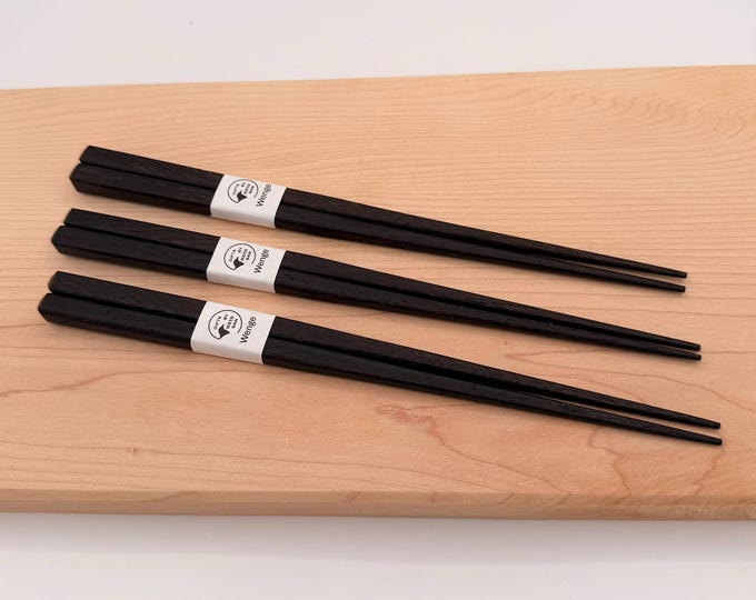 Wenge Chopsticks Set with Padauk Rest – Handmade Wooden Chopsticks - Gift Box Included