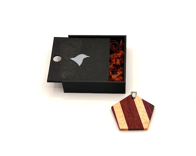 Handcrafted Wooden Pendant Necklace – Padauk, Hard Maple, Walnut – Nature Inspired Minimalist Jewelry