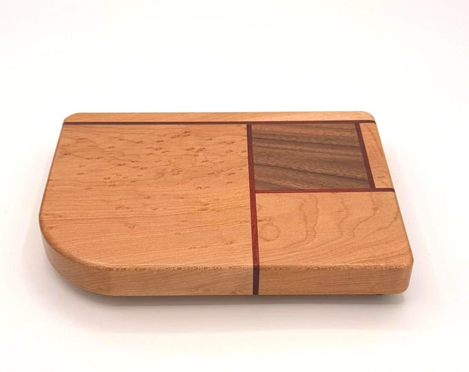 Modern Hardwood Sushi Board with Padauk Inlay – Frank Lloyd Wright Inspired