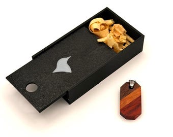 Handcrafted Wooden Pendant Necklace – Padauk, Cherry, Walnut – Nature Inspired Minimalist Jewelry