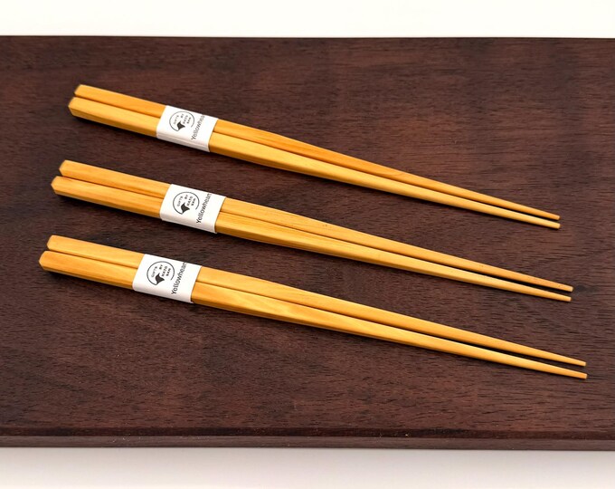 Yellowheart Chopsticks Set with Walnut Rest – Personalized Engraved Chopsticks - Gift Box Included