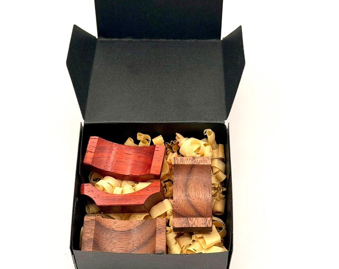 Handcrafted Walnut and Padauk Chopstick Holders – Set of 4 Gift Packaged
