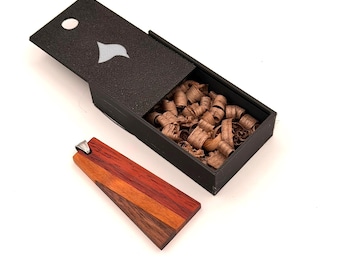 Handcrafted Wooden Pendant Necklace – Padauk, Cherry, Walnut – Nature Inspired Minimalist Jewelry