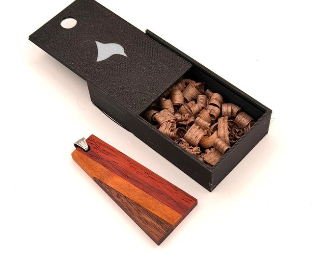 Handcrafted Wooden Pendant Necklace – Padauk, Cherry, Walnut – Nature Inspired Minimalist Jewelry