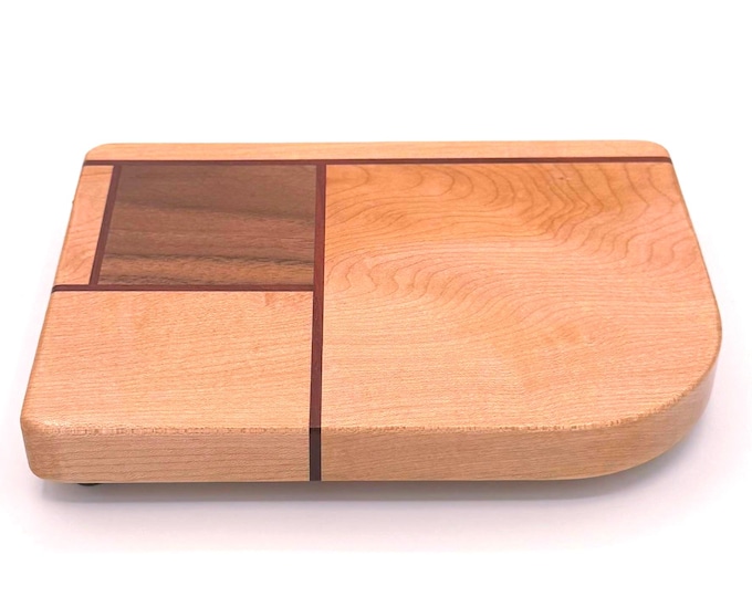 Mid-Century Inspired Sushi Board – Architectural Hard Maple & Padauk Design