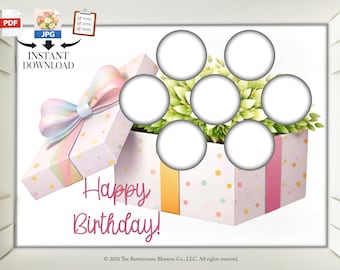 US 10x14" | STANDARD Cupcake Bouquet Insert Template | Birthday Box | Digital Download + Directions