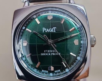 Vintage Piaget 17 jewels Green Dial Manual Winding Swiss Made Men's Watch