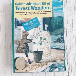 Vintage Golden Adventure Kit Waldwunder goldenes Abenteuer Wissenschafts-Kit, Wissenschafts-Kit, Vintage-Wissenschaftsbedarf, Färbemittel