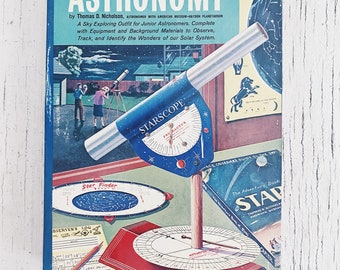 Vintage Golden Adventure Kit of Astronomy golden adventure science kit, science kit, vintage science supplies stars map, space, Star scope