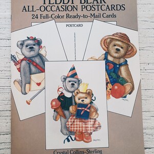 Vintage Teddy Bear tutte le occasioni cartolina 1990 di Crystal Collins-sterling bambole di carta bambola di carta vintage bambole di carta bambole bambole di moda
