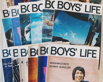 1970年代の男の子向けヴィンテージ雑誌「ボーイズライフ」、コカ・コーラ広告、セブンアップ広告、ペプシコーラ広告、少年向けヴィンテージ雑誌動物、ボーイスカウト、デイジーエアMG1