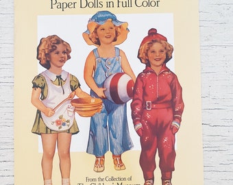 Vintage Shirley Temple Cut Out paper dolls vintage paper doll, Dover paper dolls cut out dolls fashion dolls paper dolls, 1988 American PD1
