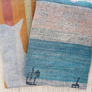 Serviette de plage vintage chat rétro, chaise de plage fille garçon funky, serviettes tendance en coton des années 60/70 mod, couleurs vives atlants gris blaster L1