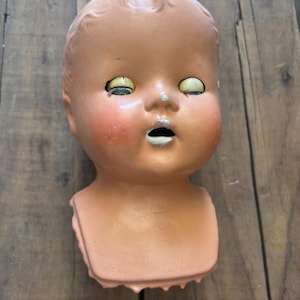 Vintage Large Doll head, composition bisque original baby, Bisque, dory, vintage dolls, vintage bisque head baby doll