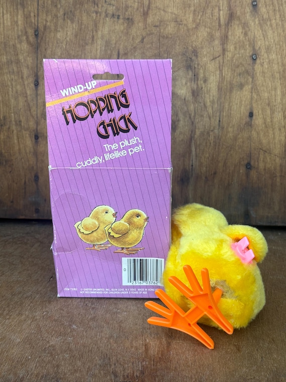 Vintage Windup Easter Fuzzy Chick Toy (1) Chick Clockwork Made by