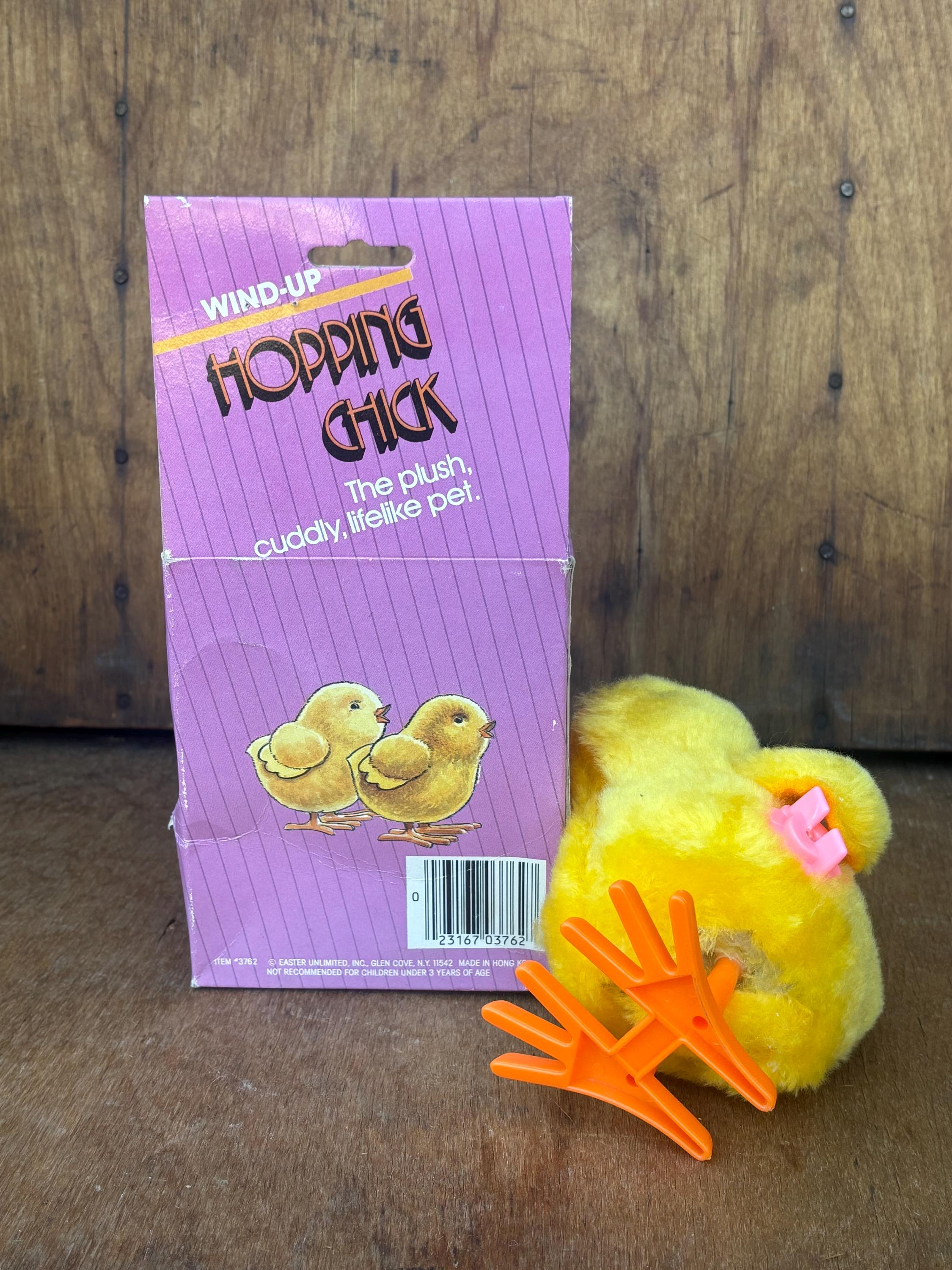 Vintage Windup Easter Fuzzy Chick Toy (1) Chick Clockwork Made by