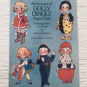 Vintage Adventures of Dolly Dingle paper dolls vintage paper doll paper dolls dolls fashion dolls Grace G Drayton paper dolls Campbell Dover