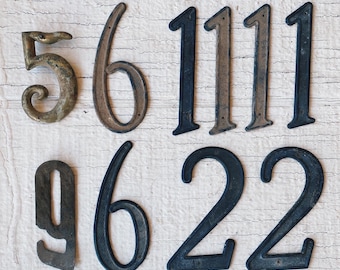 Vintage Metal Numbers- number 5, number 6, number 1, number 9, number 2, metal sign, number, address number, cast iron numbers, vintage