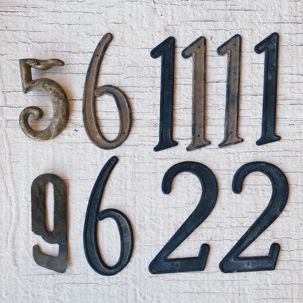 Vintage Metal Numbers- number 5, number 6, number 1, number 9, number 2, metal sign, number, address number, cast iron numbers, vintage