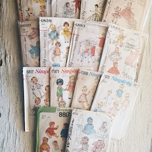 Vintage Doll Pattern- vintage doll clothes vintage sewing patterns vintage children’s sewing pattern simplicity baby doll baby patterns VTG