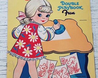 Vintage Sketchy paper dolls vintage paper doll, paper dolls dolls fashion dolls A Whitman Book Mattel 1970 paper dolls double playbook PD1