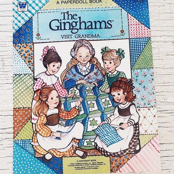 Vintage The Ginghams visit grandma paper dolls vintage paper doll, paper dolls cut out dolls fashion dolls 1981 Whitman book paper dolls