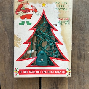 Vintage Spot lite Christmas light Strand decorative set vintage Christmas collectible, flower set unique rare Christmas Santa original box