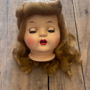 Vintage Large Doll head and Hair, composition bisque original baby, Bisque, dory, vintage dolls, vintage bisque head baby doll