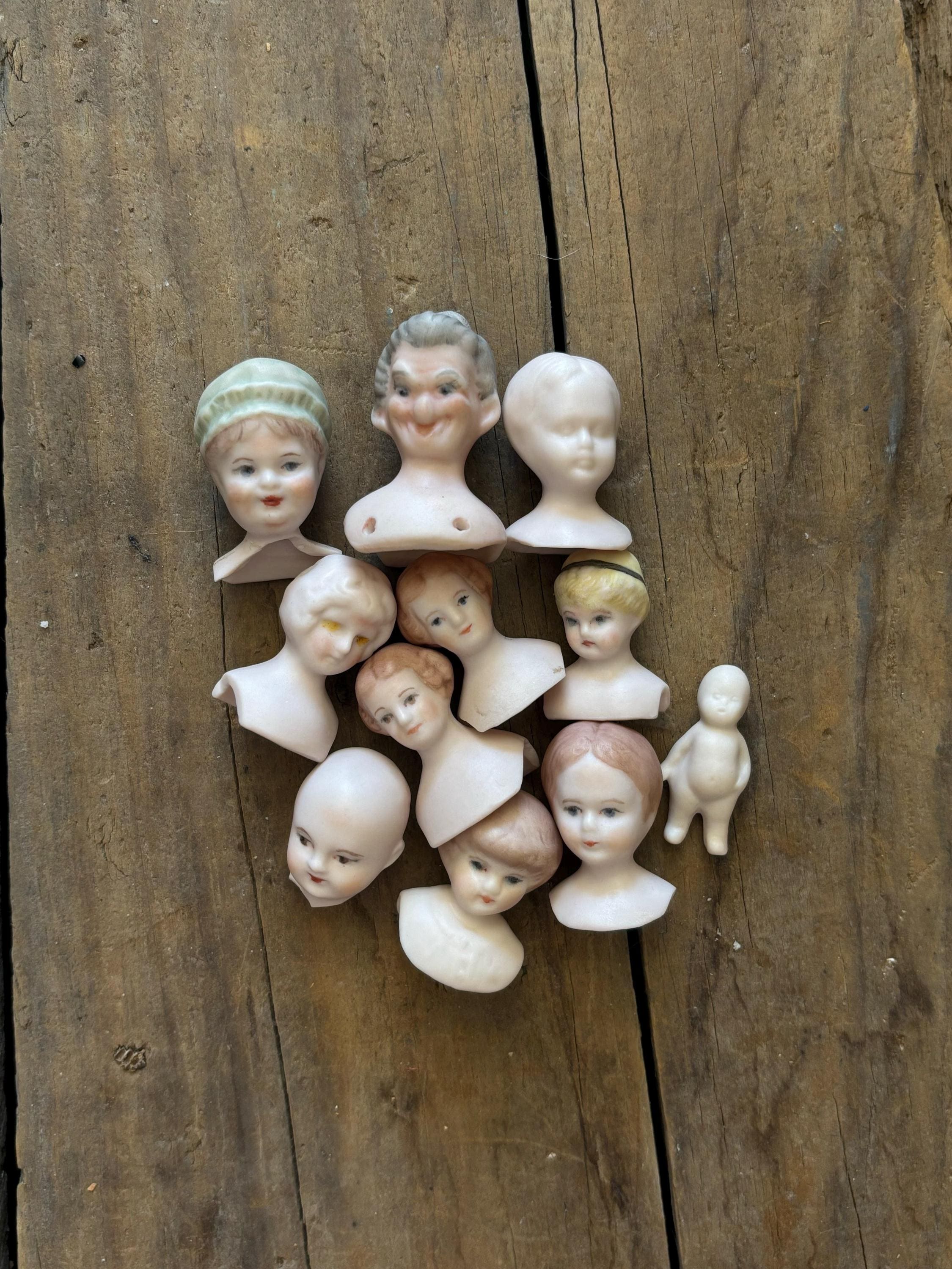 ドイツ製　アンティーク　チャイナヘッドドール　頭部のみ　1800年代後期頃 Antique china doll head - Etsy 日本