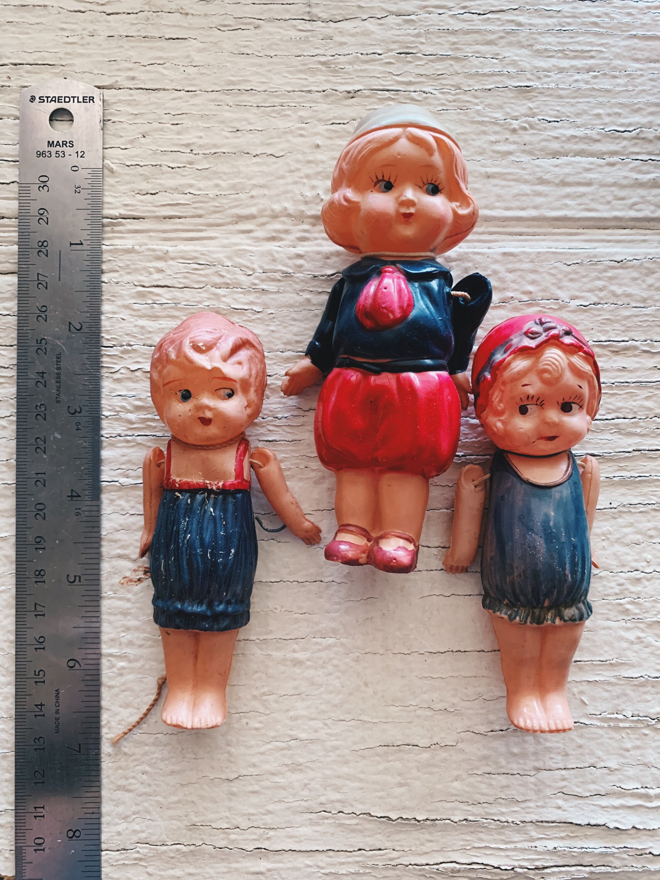 antique doll ୨୧ ストローハットの ペグドールさん STUNNING VTG