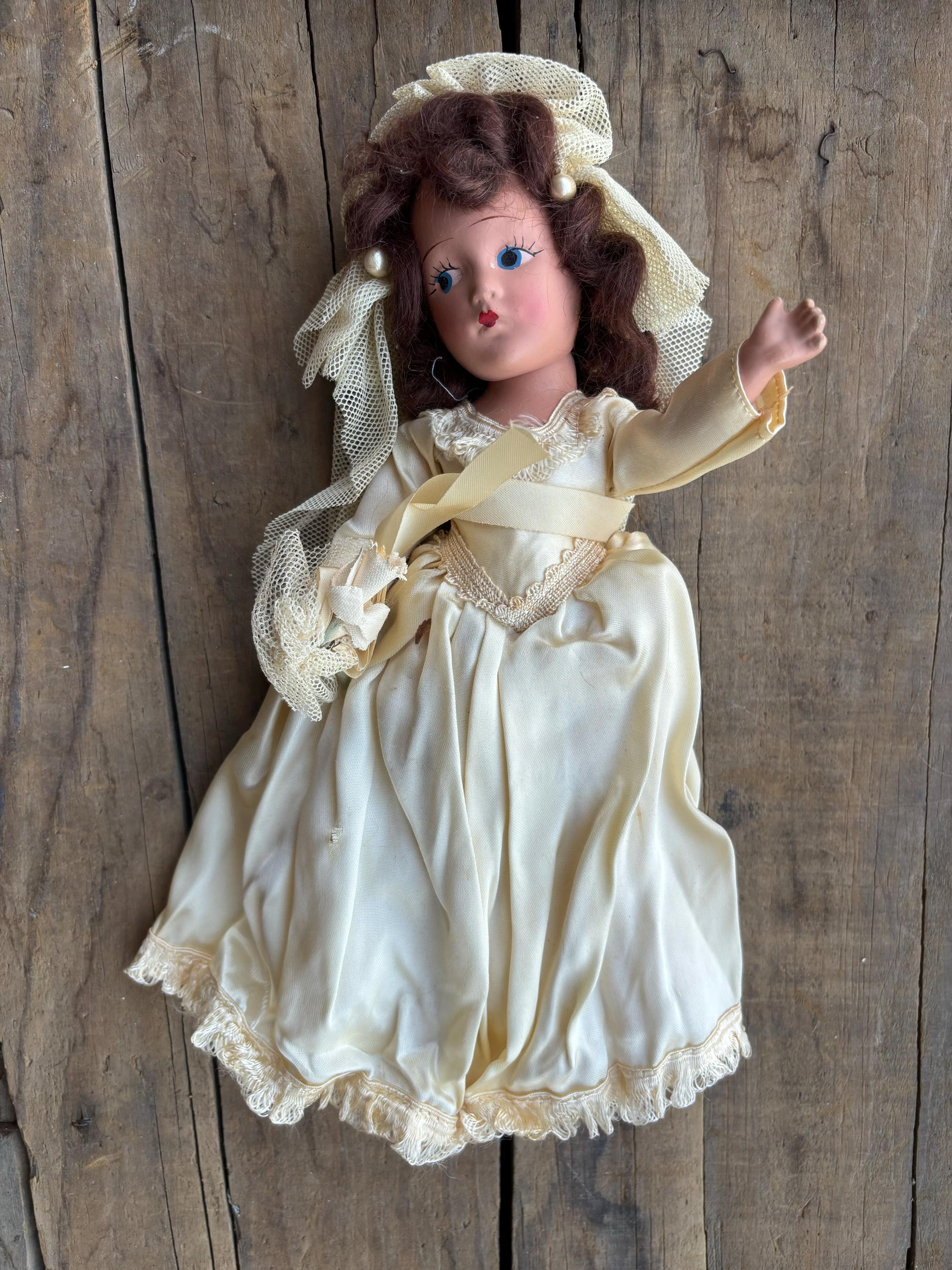 Vintage Antiqu Doll, Composition Bisque Original Baby and Body