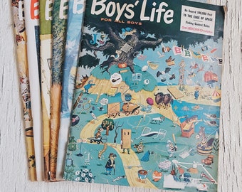 1950年代の男の子向けヴィンテージ雑誌「ボーイズライフ」、コカ・コーラ広告、セブンアップ広告、ペプシコーラ広告、少年向けヴィンテージ雑誌動物、ボーイスカウト、デイジーエアMG1