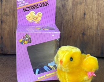 Vintage Windup Easter Fuzzy Chick Toy (1) Chick Clockwork Made by