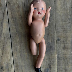 Vintage Antique Doll, composition bisque original baby and body French choc, Bisque, dory, vintage dolls, vintage bisque blue eyes