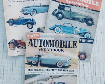 Vintage Trues Automobile Yearbook Magazine- 1950s, travel, muscle car, vintage cars, vintage magazine, photo, 1960s True mans magazine CB1