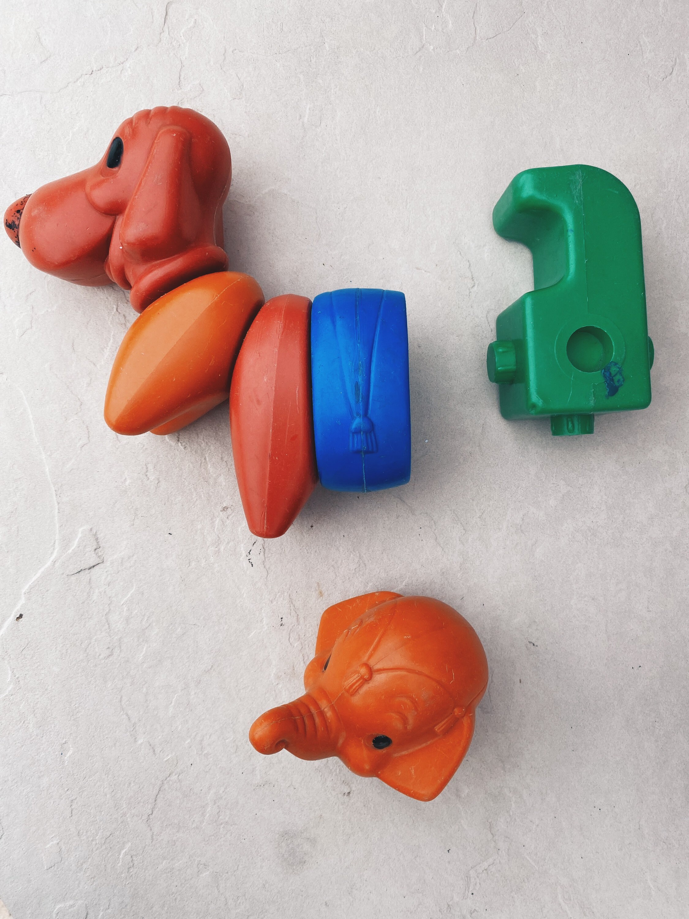 Jouets Enfants Vintage Tupperware Animaux - Plastique - Années Rétro - Sans Marque
